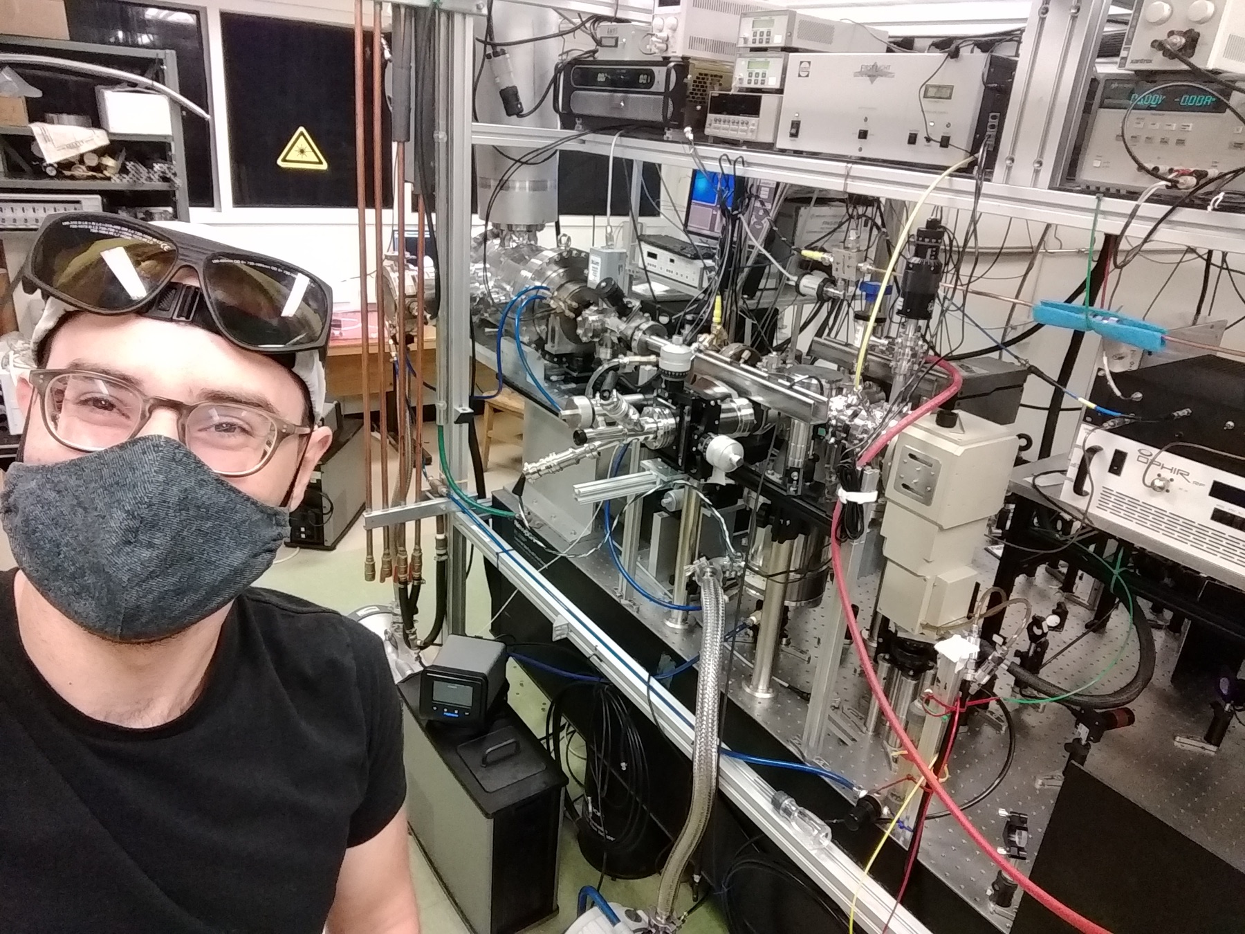 Laurent René de Cotret working with equipment in the Siwick laboratory